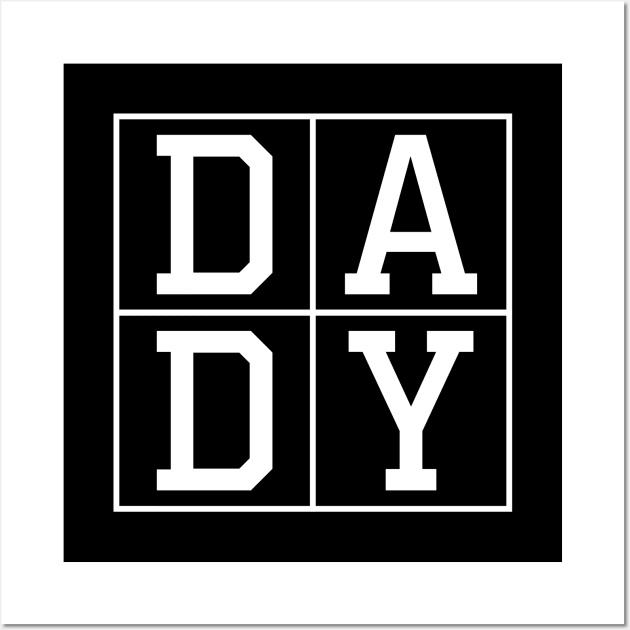 D A D Y Dad Father Square Box Cute Letter Print Typography Design Wall Art by Atelier Djeka